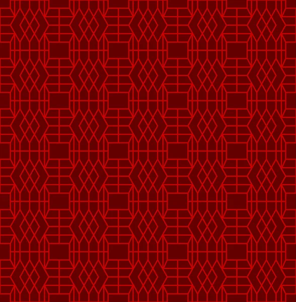 Nahtlose chinesische Fenster Tracery Geometrie Quadrat Diamant Muster Hintergrund. — Stockvektor