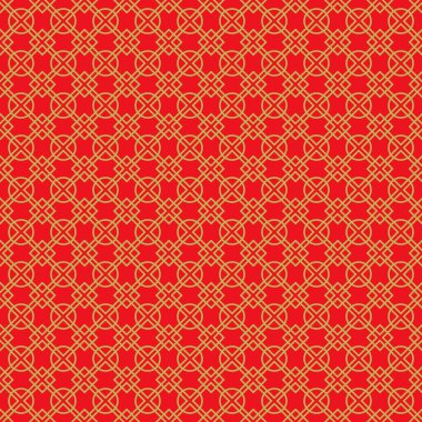 Altın sorunsuz vintage Çin pencere oyma yuvarlak ve kare desen arka plan.