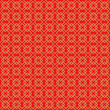 Altın sorunsuz vintage Çin pencere oyma kare desen arka plan.