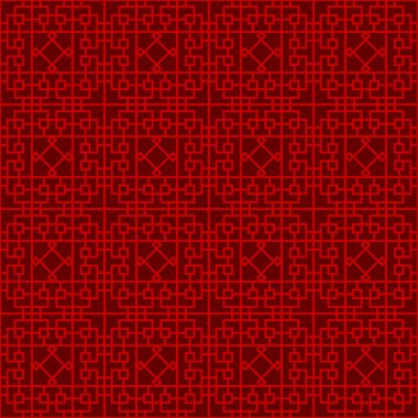 Sorunsuz Çin pencere oyma kafes geometri kare elmas satır arkaplanı.