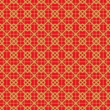 Altın sorunsuz vintage Çin pencere oyma kare kontrol hattı desen arka plan.