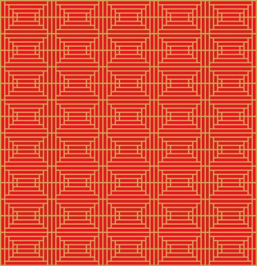 Altın sorunsuz Vintage Çin pencere oyma kare geometri desen arka plan stil.