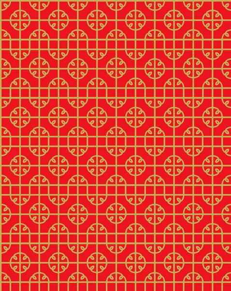 Бесшовный винтажный китайский стиль окна tracery квадратной геометрии фон шаблона . — стоковый вектор