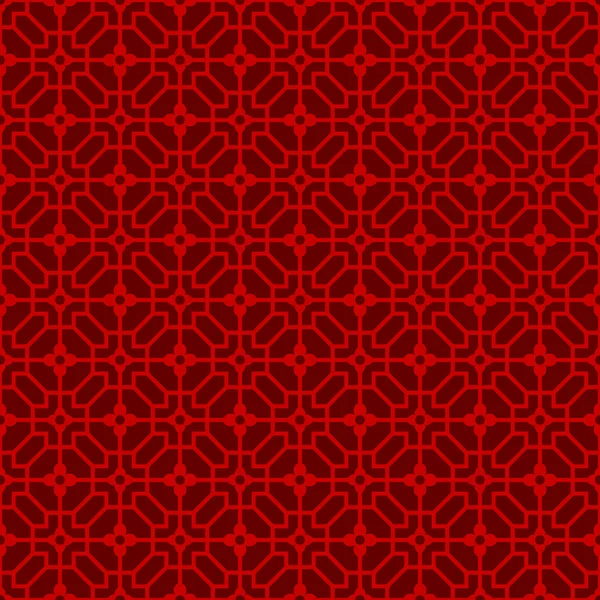 Seamless Chinese window tracery lattice polygon flower pattern. — Stock Vector