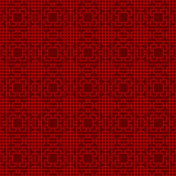 Inconsútil ventana china tracery geometría cuadrada patrón de línea cruzada . — Archivo Imágenes Vectoriales