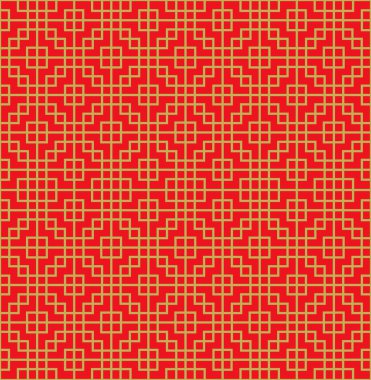 Altın sorunsuz Çin pencere oyma çizgi desen arka kare.