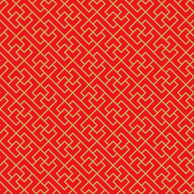 Altın sorunsuz Çin pencere oyma geometri hat desen arka çapraz.