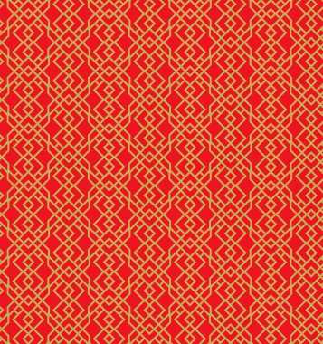 Golden seamless Chinese window tracery diamond geometry pattern background.