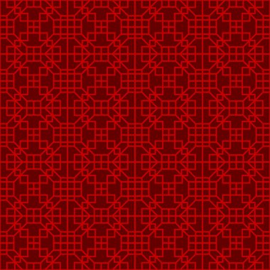 Sorunsuz Çin pencere oyma kafes kare geometri hat.