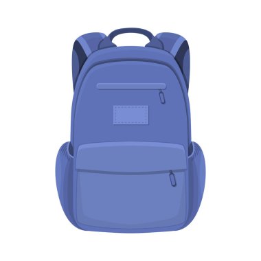 Mavi Sırt Çantası Çizgi Filmi Vektör İllüstrasyonu