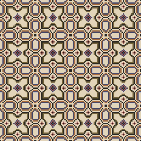 Nahtlose Hintergrundbild der Vintage-Geometrie-Mosaik-Muster. — Stockvektor