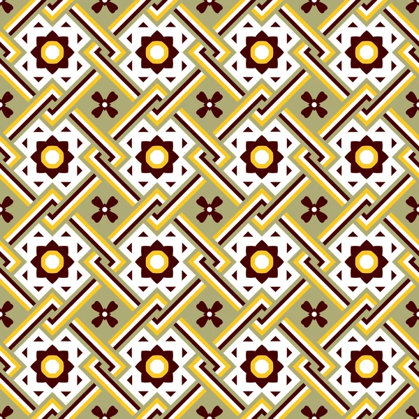 Image de fond sans couture de motif de fleur de cadre carré croix vintage . — Image vectorielle