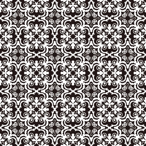 Seamless background image of vintage black white kaleidoscope pattern. — Stock Vector