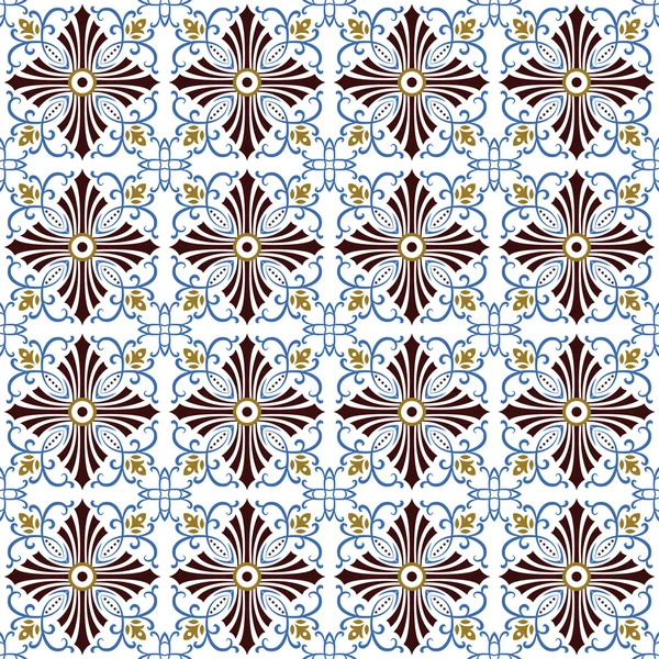 Image de fond sans couture de motif de carreaux de vigne en spirale croix vintage . — Image vectorielle