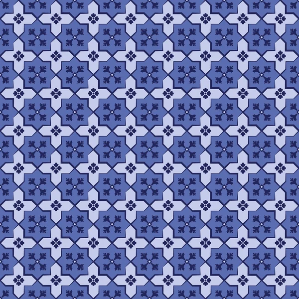 Naadloze achtergrondafbeelding van vintage blauwe Toon Kruis geometrie patroon. — Stockvector