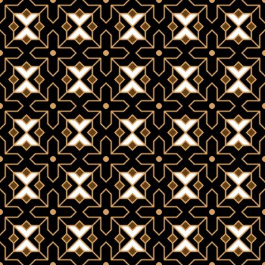 Sorunsuz arka plan resmi İslam'ın siyah yıldız geometri desen çapraz.