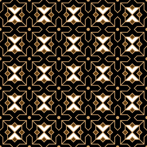 Imagen de fondo sin costuras del patrón de geometría de la estrella de la cruz negra Islam . — Archivo Imágenes Vectoriales