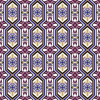 Çiçek çiçek Dürbünü deseni yuvarlak vintage çapraz çokgenin sorunsuz arka plan görüntüsü.