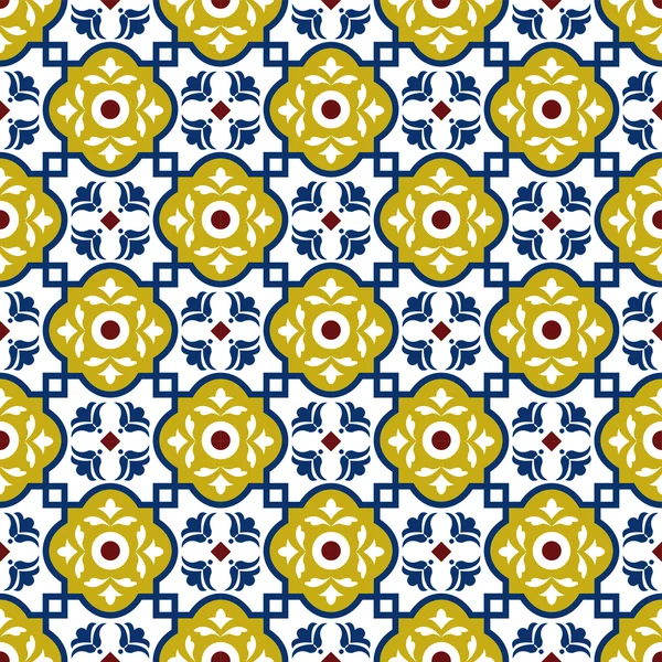 Nahtlose Hintergrundbild der alten quadratischen Kreuzgeometrie Kaleidoskop-Muster. — Stockvektor