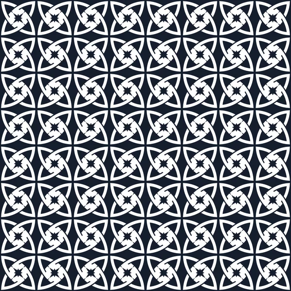 Naadloze achtergrondafbeelding van vintage blauwe ronde cross kromme geometrie patroon. — Stockvector