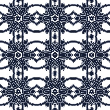 Sorunsuz arka plan görüntüsü vintage mavi üçgenin çapraz yuvarlak geometri desen.