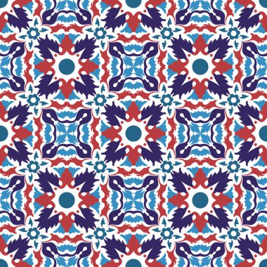 Sorunsuz arka plan görüntüsü Vintage yuvarlak çiçek yaprak kaleydoskop deseni.