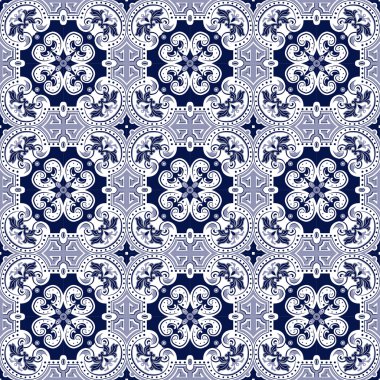 Sorunsuz arka plan görüntüsü vintage mavi tonu helezon yuvarlak çapraz nokta kaleydoskop deseni.