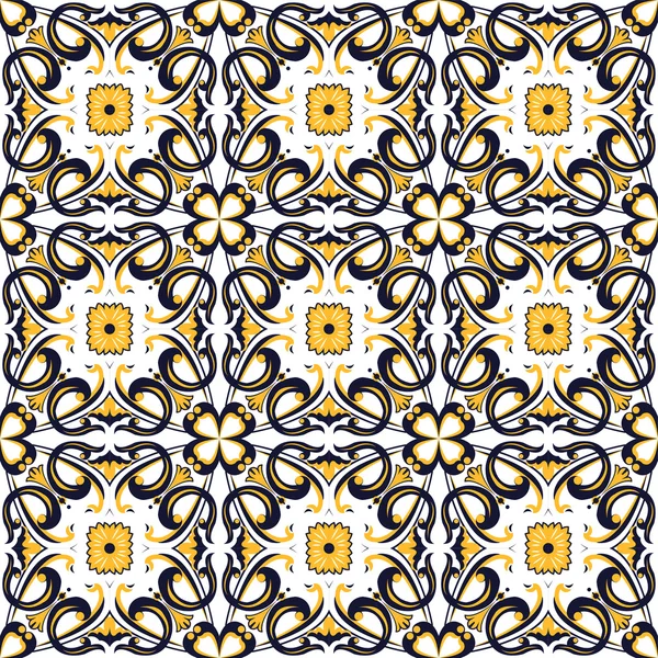 Image de fond sans couture de vintage spirale courbe ronde motif kaléidoscope fleur carrée . — Image vectorielle