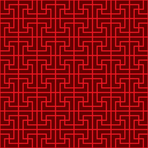 Imagen de fondo sin costura de la ventana china tracery espiral patrón de geometría cruzada . — Vector de stock