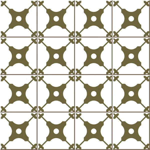 Vintage seamless wall tiles of golden diamond cross flower, Moroccan, Portuguese. — стоковий вектор