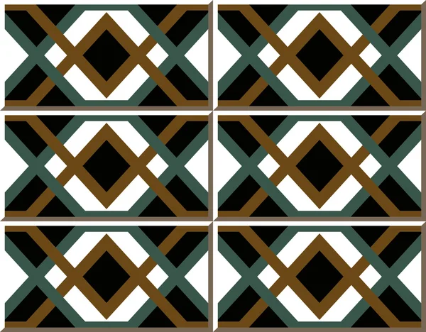 Vintage seamless wall tiles of cross square check, Moroccan, Portuguese. — Stok Vektör