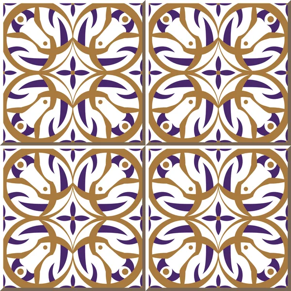 Carreaux muraux vintage sans couture de croix fleur ronde, Marocain, Portugais . — Image vectorielle