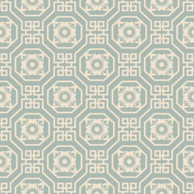Sekizgen sarmal kare çiçek deseninin zarif antika arka plan görüntü.