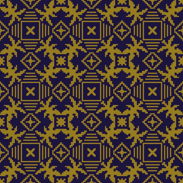 Elegante imagen de fondo antiguo de mosaico patrón de geometría de cruz cuadrada . — Vector de stock
