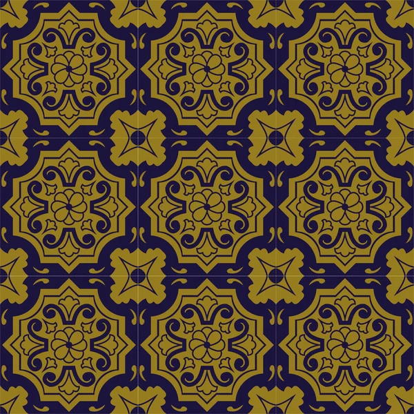 Élégante image de fond antique de motif rond de ligne de fleur de polygone . — Image vectorielle