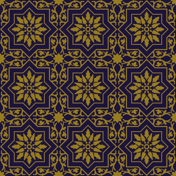 Elegante imagen de fondo antiguo del patrón de flor de vid espiral estrella . — Vector de stock