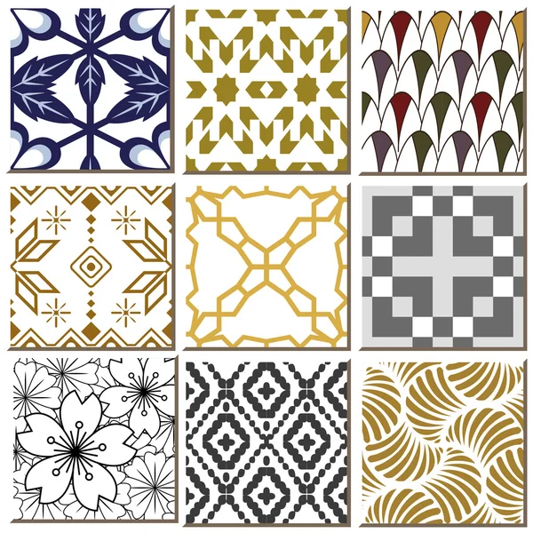 Vintage retro ceramic tile pattern set collection 032