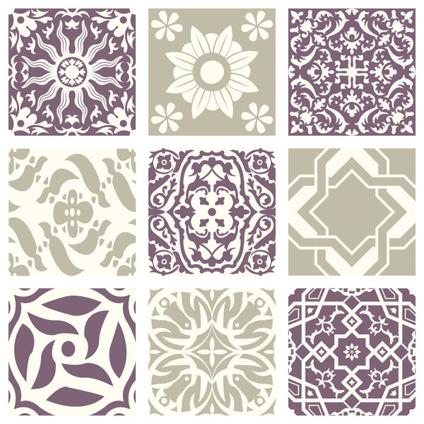 Классический винтажный элегантный узор из фиолетового морского мрамора.
