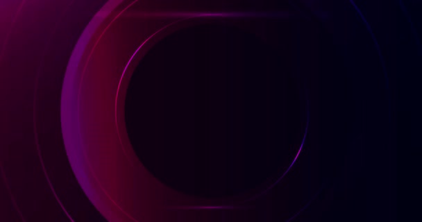 Cercuri Neon Violet Albastru Buclă Abstractă Fără Sudură Futurist Tech — Videoclip de stoc