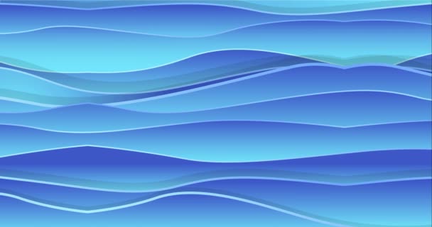 Абстрактная Анимация Голубых Волн Слоеный Фон Знамя Плакат Открытка Глубокий — стоковое видео