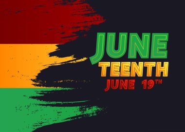 Haziran Bağımsızlık Günü 'nde. Özgürlük ya da Özgürlük Günü için tebrik kartı. 19 Haziran 'da kutlanan Amerikan bayramı temsilcisi..