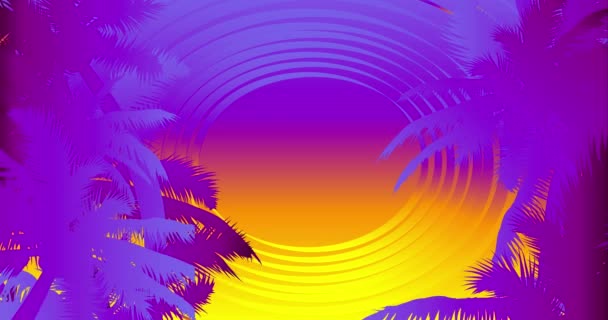 Abstract Summer Video Background Banner Motion Poster Design Template Palm — 비디오