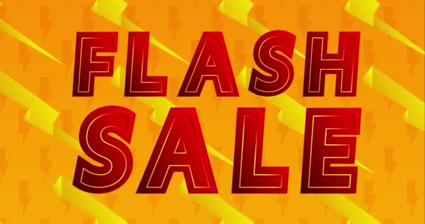 Animering Flash Sale Marknadsföring Banner Videofilmer Med Röda Och Gula — Stockvideo