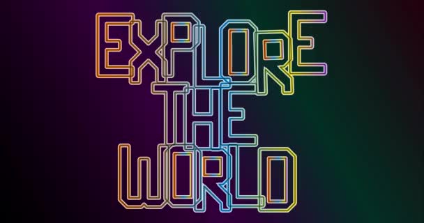 Explorer World Text Абстрактно Меняя Посты Социальных Сетях Баннер Путешествий — стоковое видео
