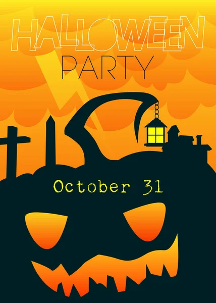 Šťastný Halloween Banner Nebo Pozvánka Večírek Pozadí Prodejní Plakát Vektorová — Stockový vektor
