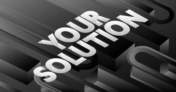 Your Solution Text Changing Colors Depth Font Background White Black — Stock Video