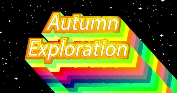 Palavra Exploração Outono Animado Sombra Multicolorida Camadas Longas Com Cores — Vídeo de Stock