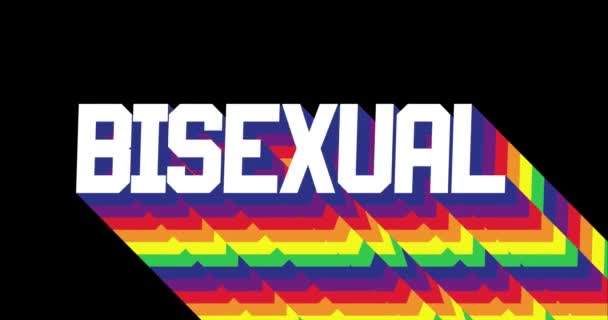 Texto Bisexual Sombra Multicolor Capas Largas Animada Con Los Colores — Vídeo de stock