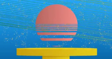 Mokup ürün animasyon, silindir kaide podyumu. Sunum için sahne gösterisi videosu.