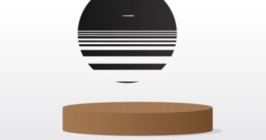 Mokup ürün animasyon, silindir kaide podyumu. Sunum için sahne gösterisi videosu.